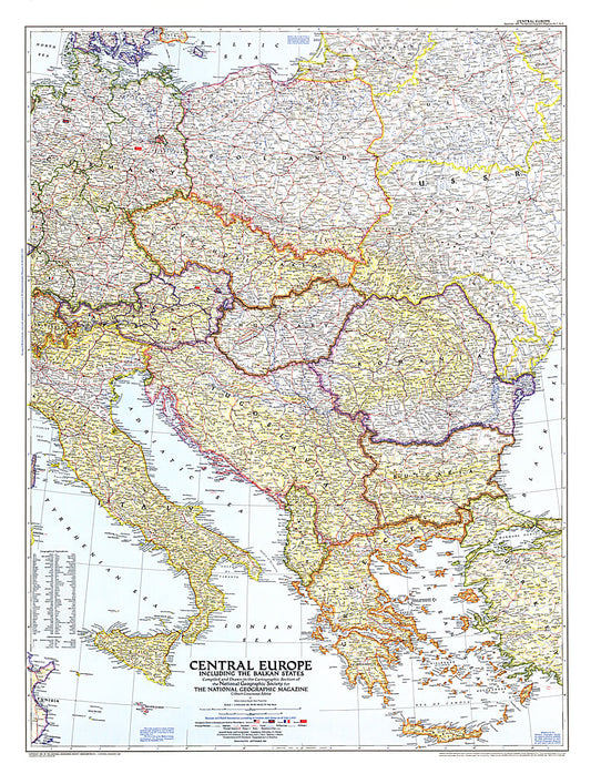 1951 Central Europe Map