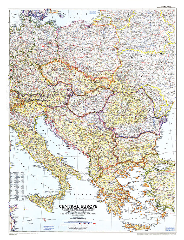 1951 Central Europe Map