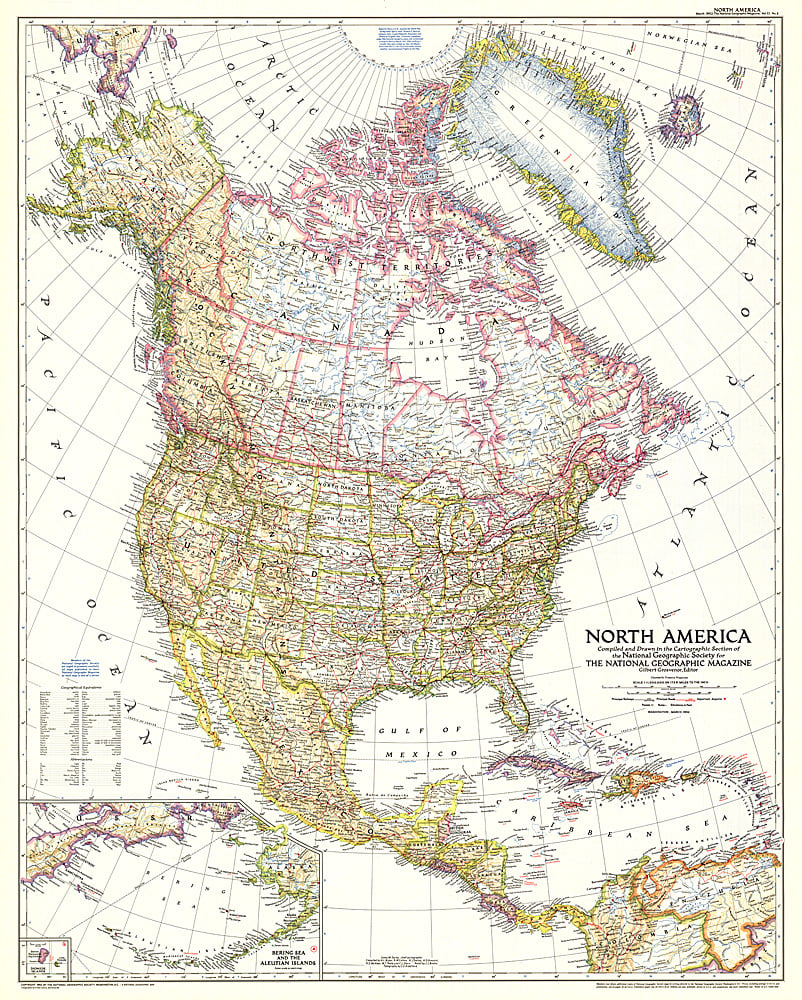 1952 North America Map