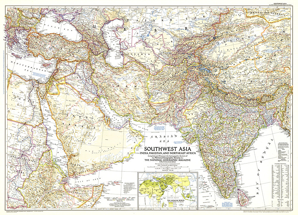 1952 Southwest Asia Map