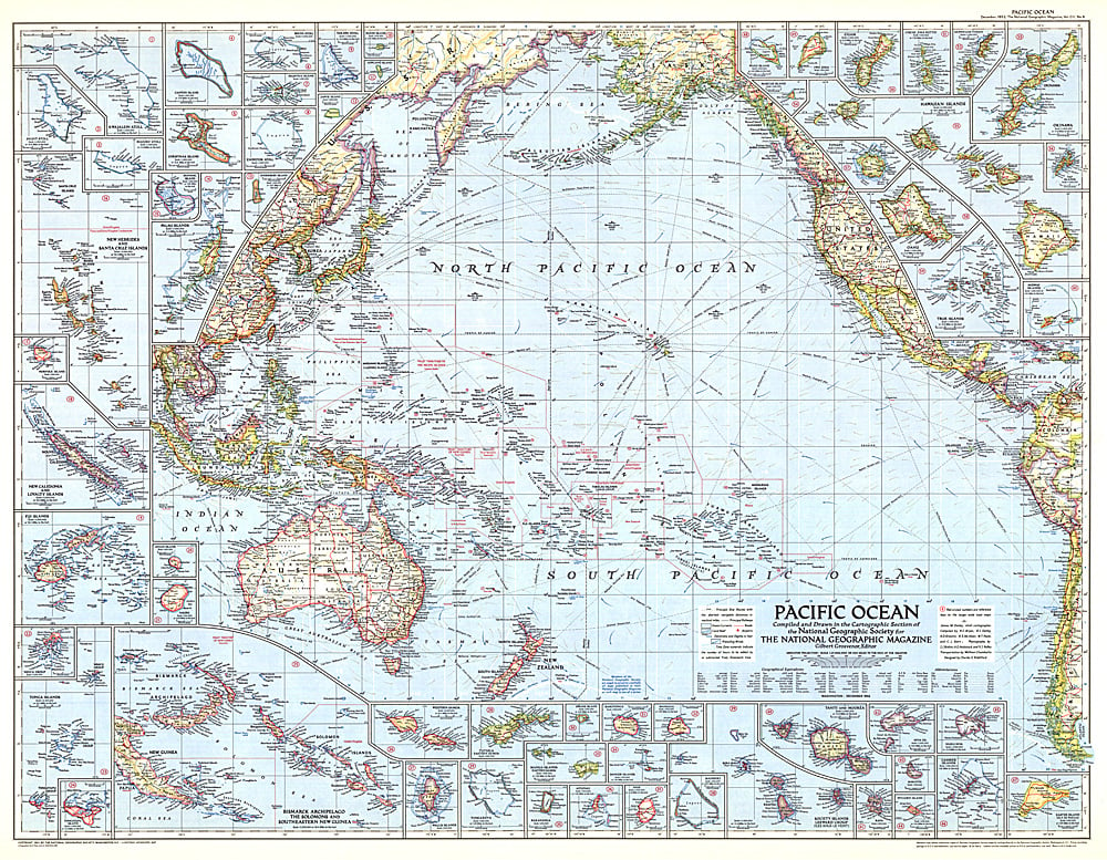 1952 Pacific Ocean Map