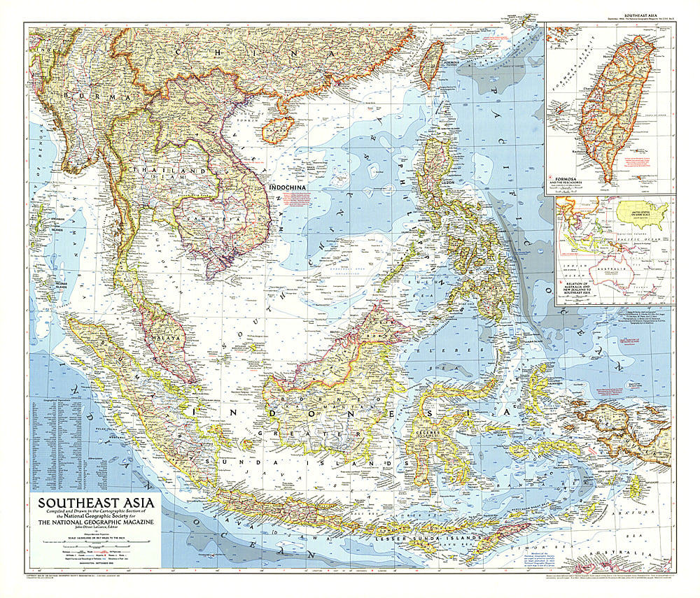 1955 Southeast Asia Map