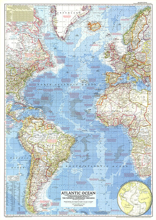 1955 Atlantic Ocean Map