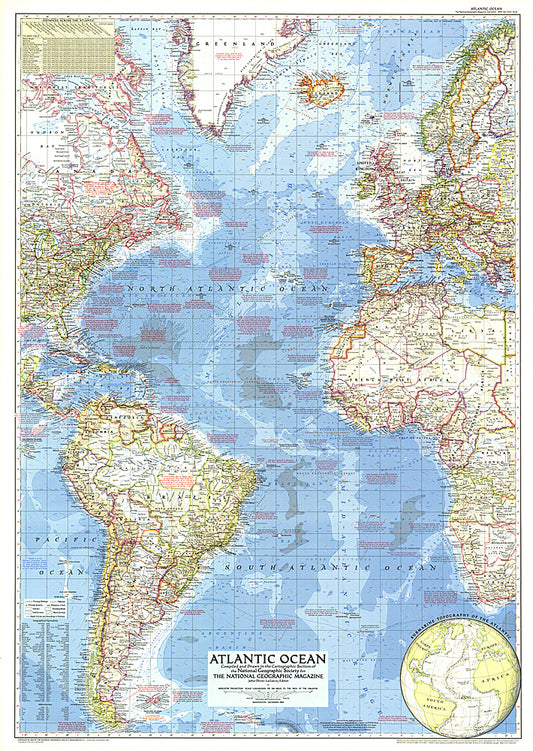 1955 Atlantic Ocean Map