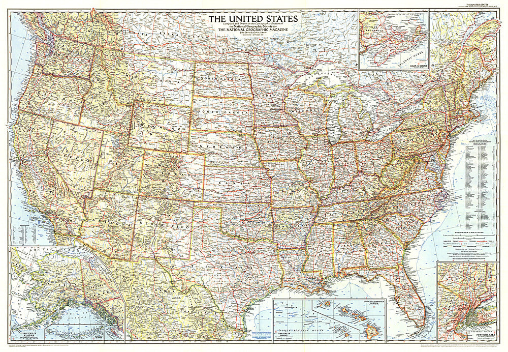 1956 United States of America Map