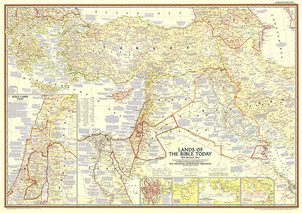 1956 Lands of the Bible Today Map