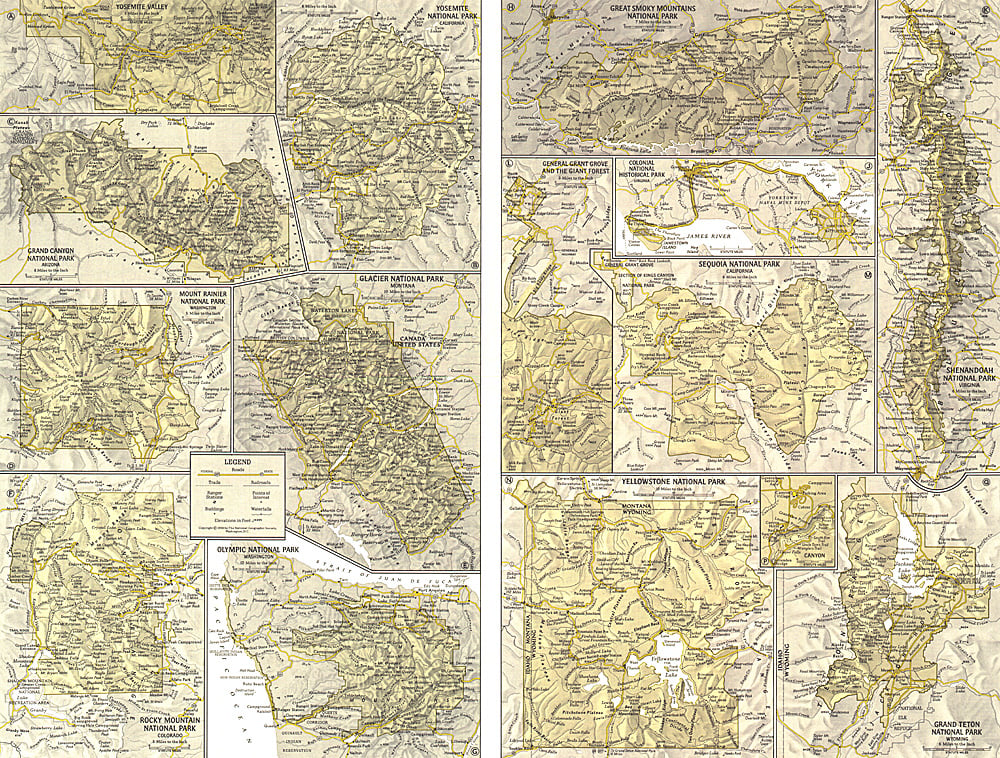 1958 National Parks Inset Maps