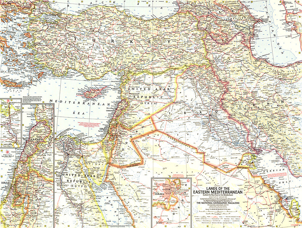 1959 Lands of the Eastern Mediterranean Map