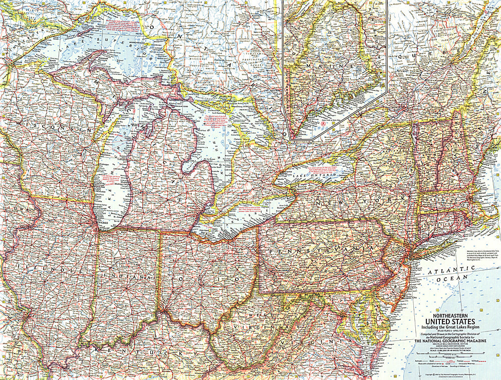 1959 Northeastern United States Map