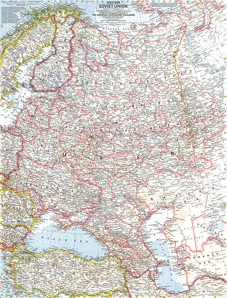 1959 Western Soviet Union Map