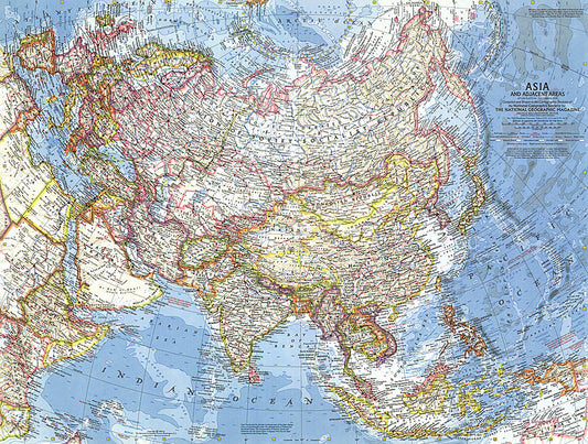 1959 Asia and Adjacent Areas Map