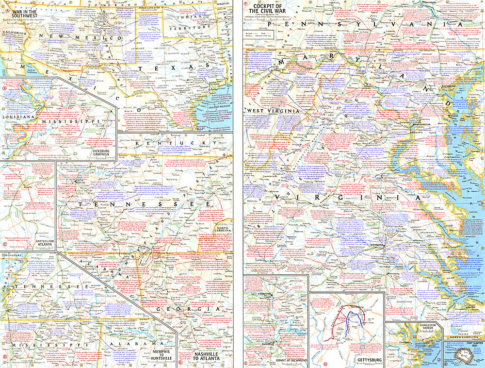 1961 Battlefields of the Civil War Theme – Longitude Maps