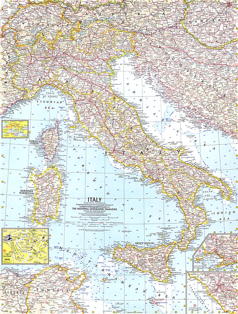 1961 Italy Map