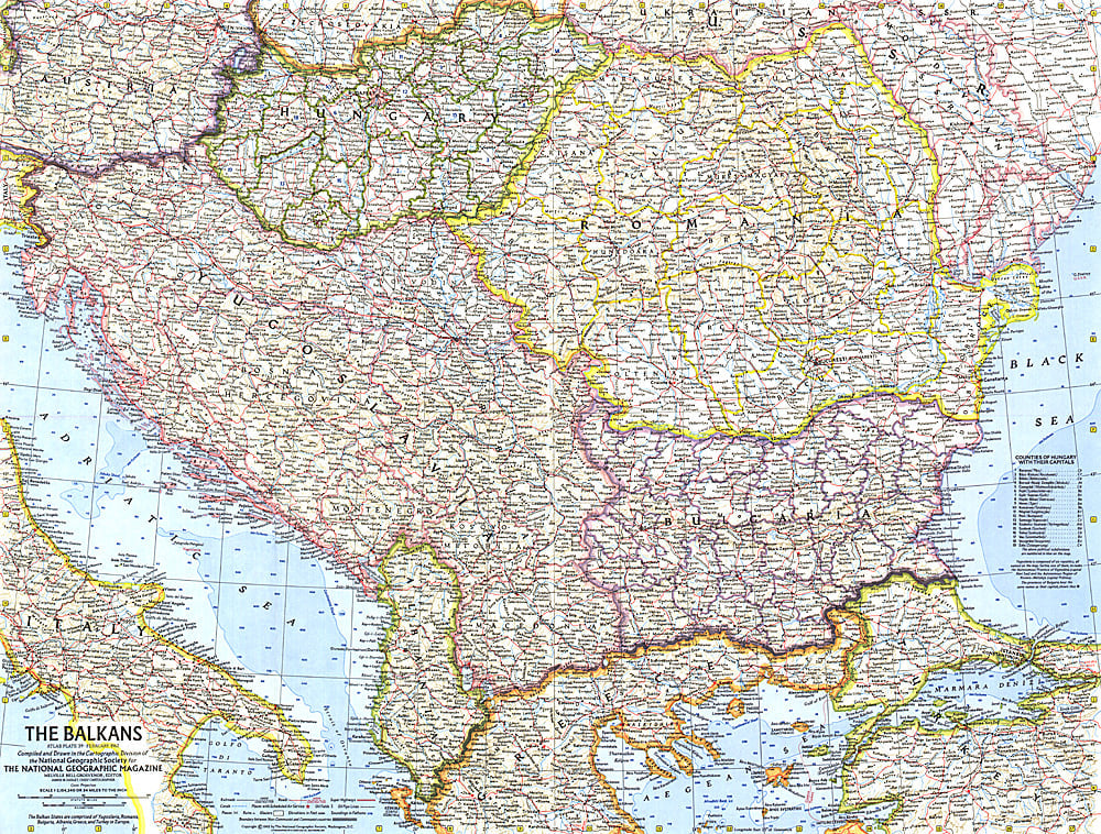 1962 The Balkans Map