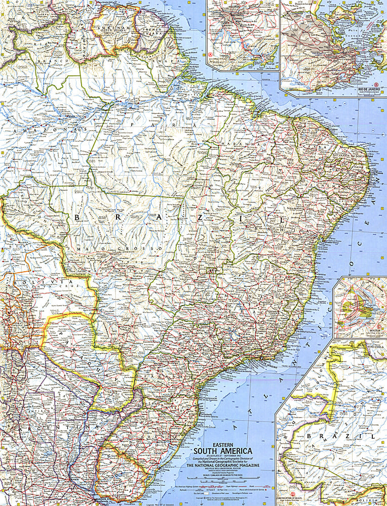 1962 Eastern South America Map