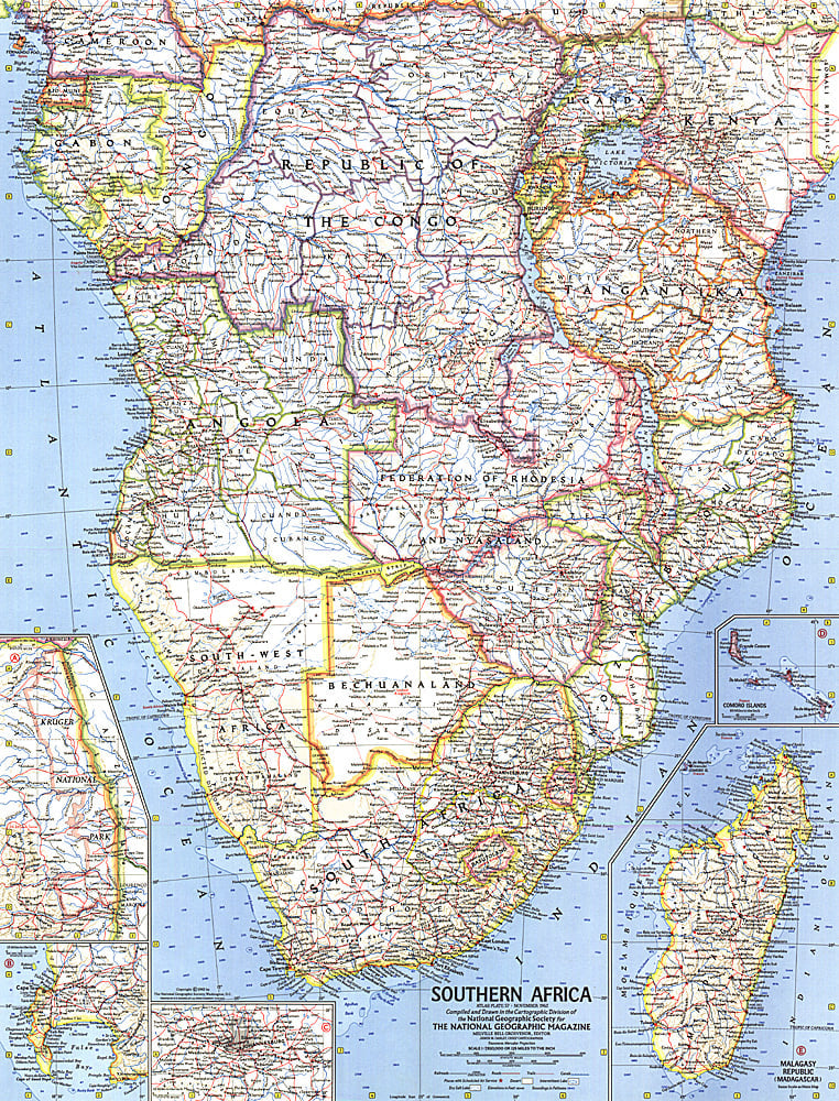 1962 Southern Africa Map