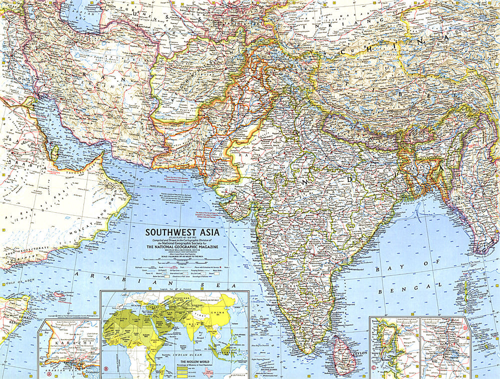 1963 Southwest Asia Map