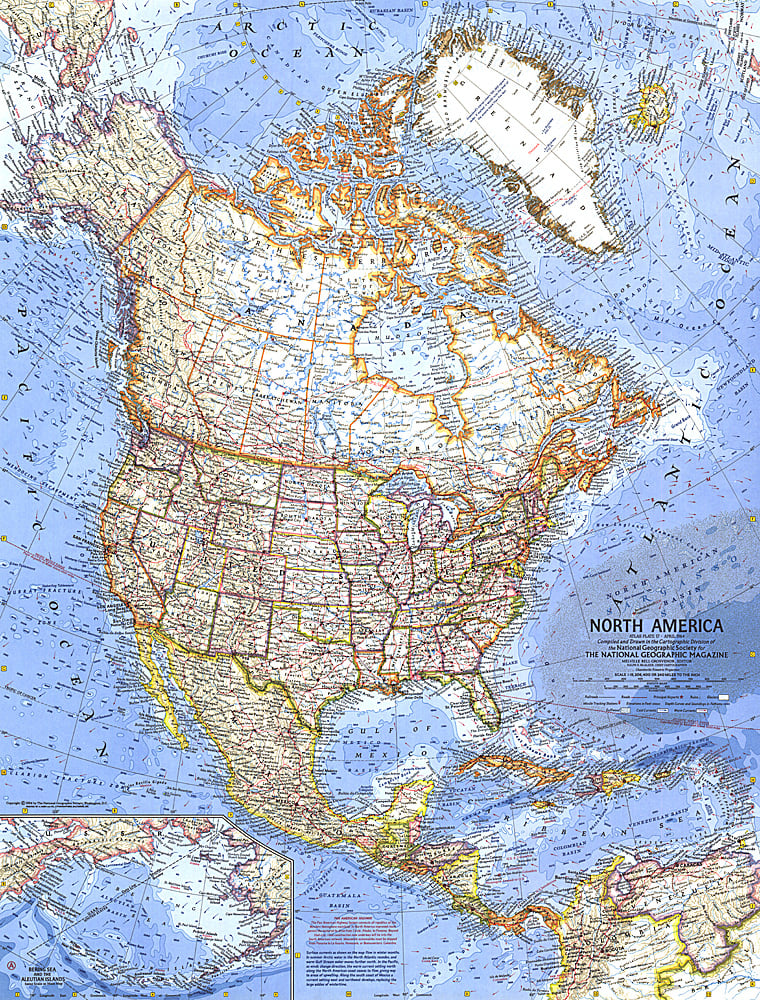 1964 North America Map