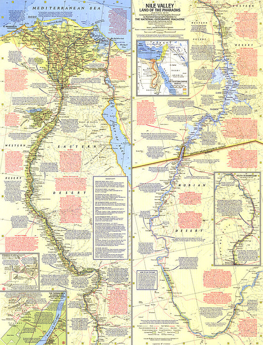 1965 Nile Valley, Land of the Pharaohs Map