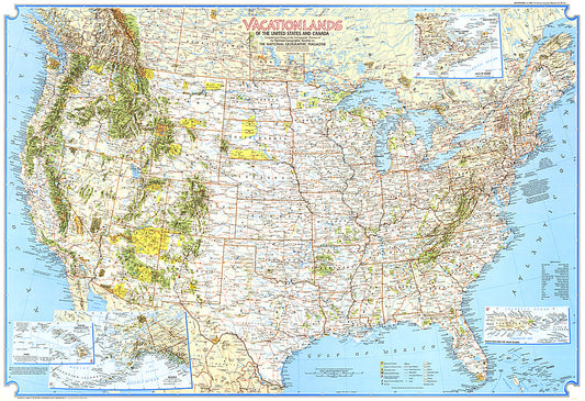 1966 Vacationlands of the United States and Canada Map