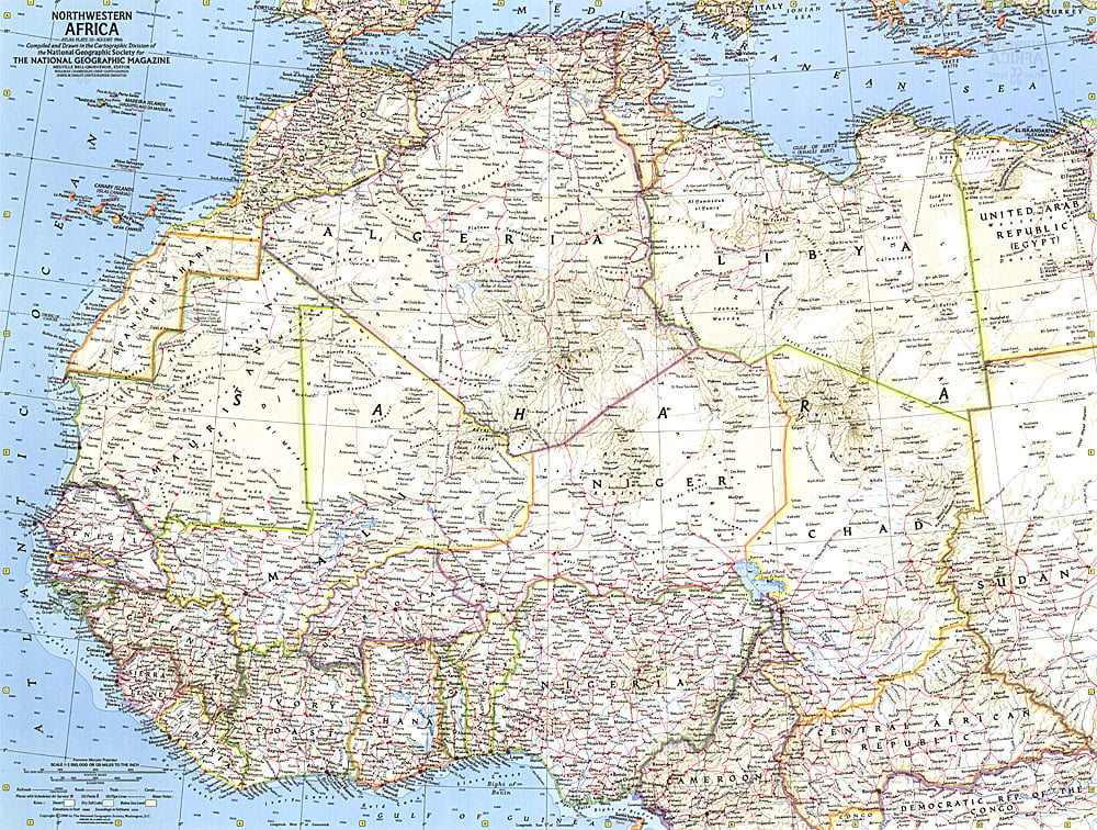 1966 Northwestern Africa Map