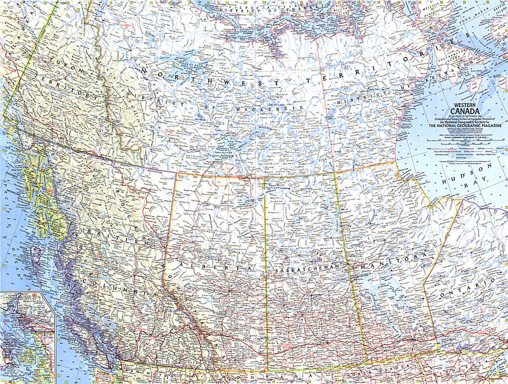 1966 Western Canada Map