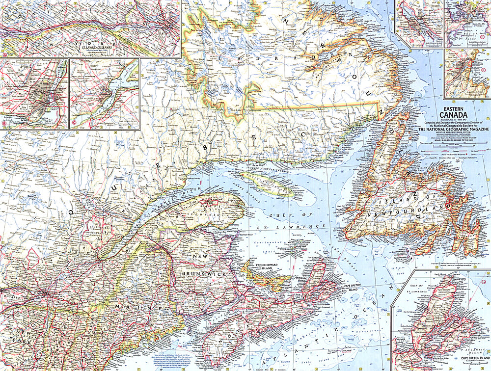 1967 Eastern Canada Map