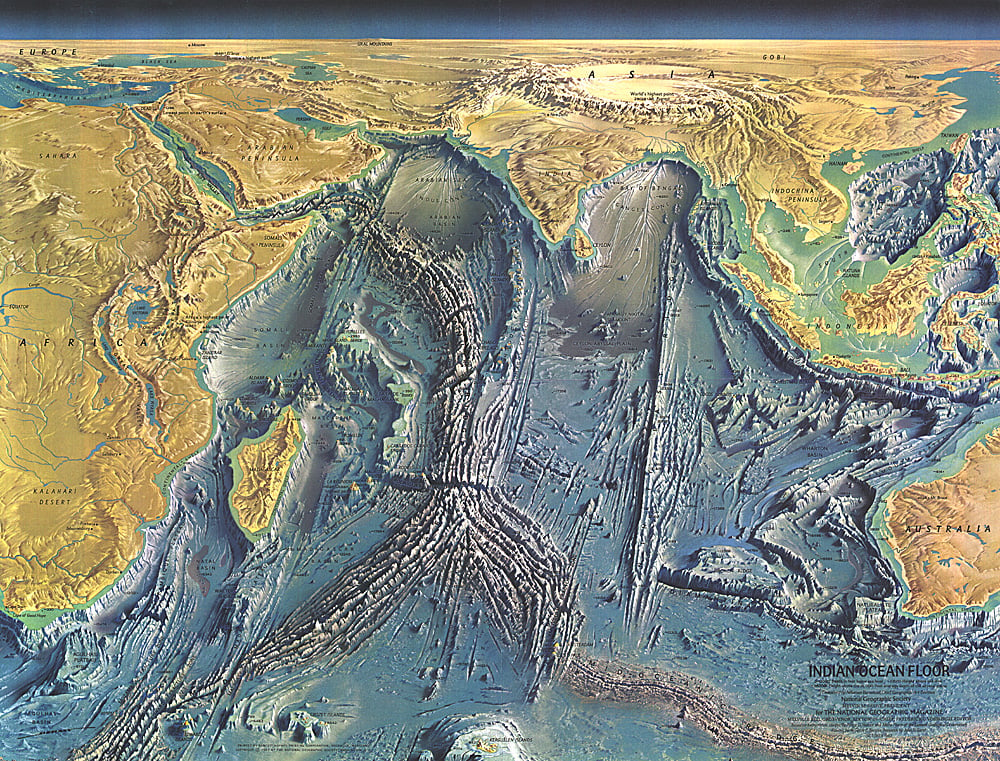 1967 Indian Ocean Floor Map