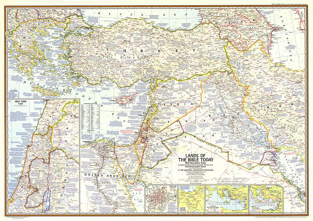 1967 Lands of the Bible Today Map