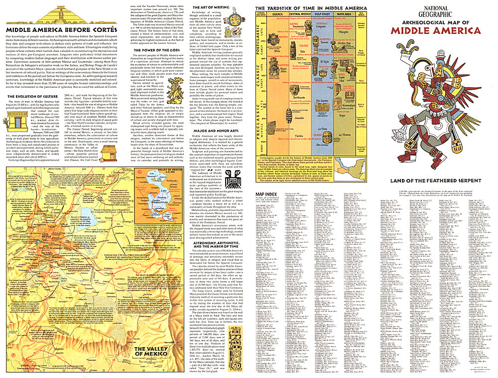 1968 Archeological Map of Middle America Theme