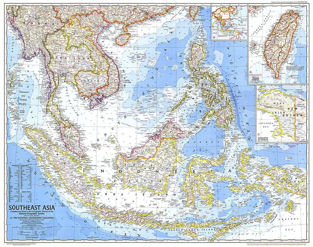 1968 Southeast Asia Map