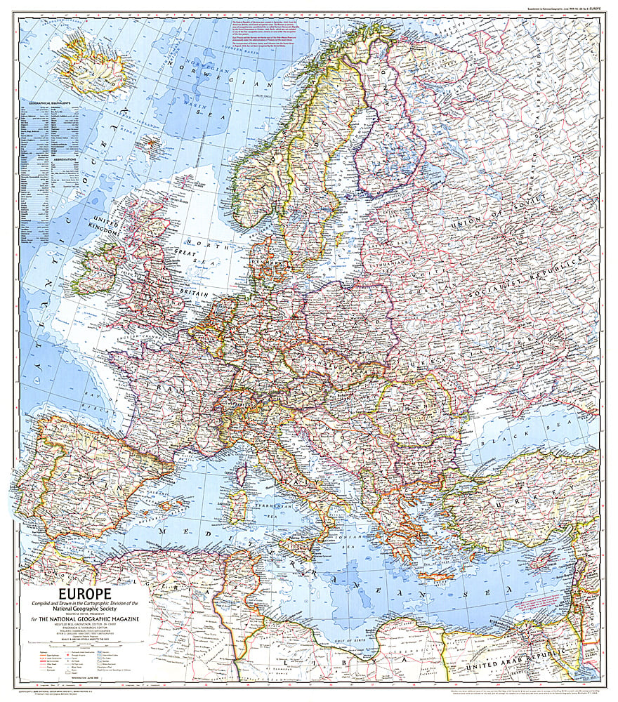 1969 Europe Map