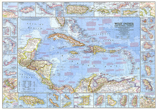 1970 West Indies and Central America Map