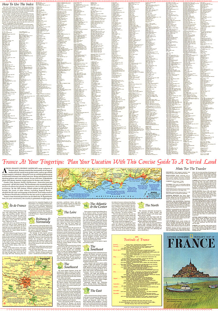 1971 Travelers Map of France Theme