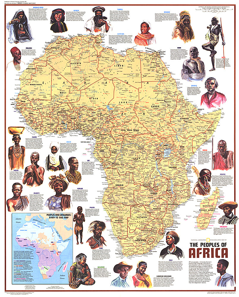 1971 Peoples of Africa Map