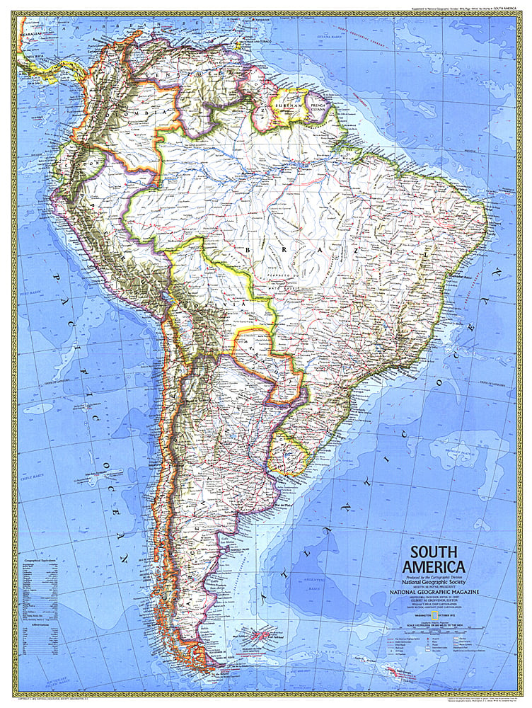 1972 South America Map