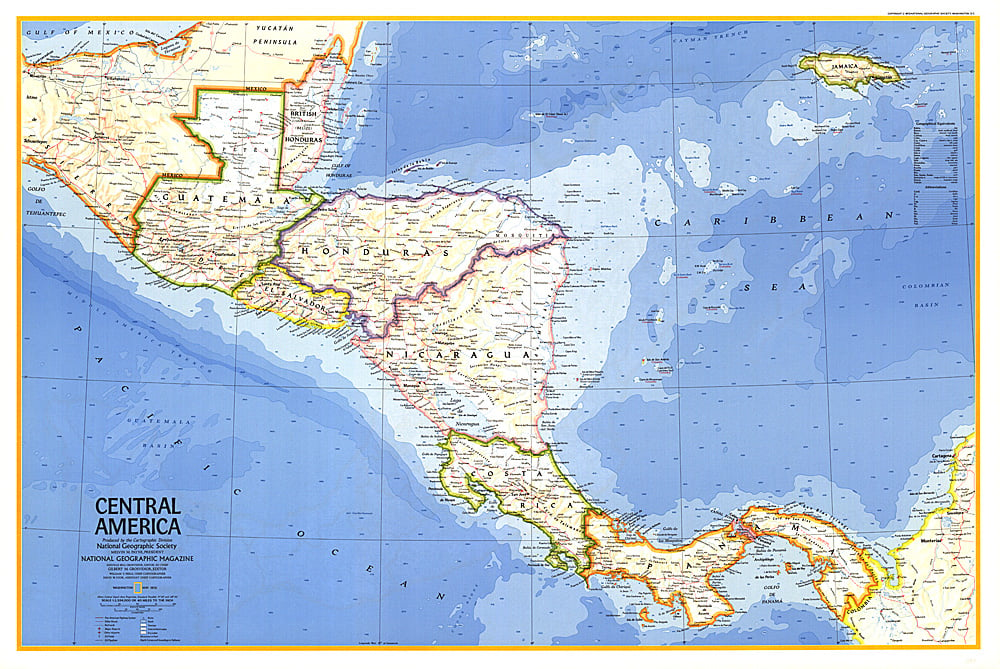 1973 Central America Map