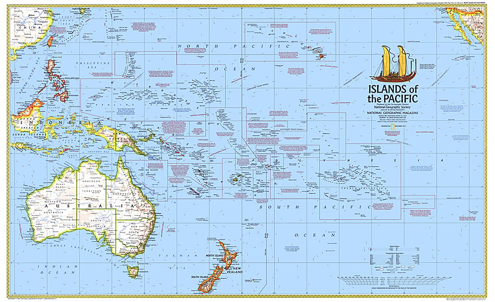 1974 Islands of the Pacific Map