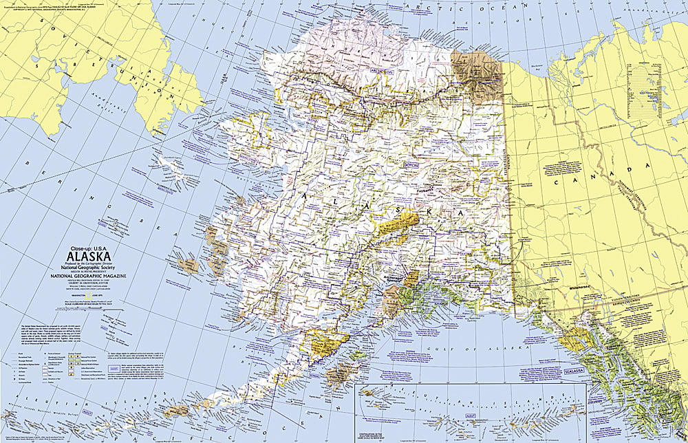 1975 Close-up USA, Alaska Map
