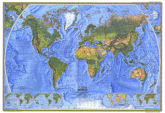 1975 Physical World Map