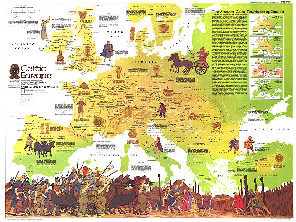 1977 Celtic Europe Map