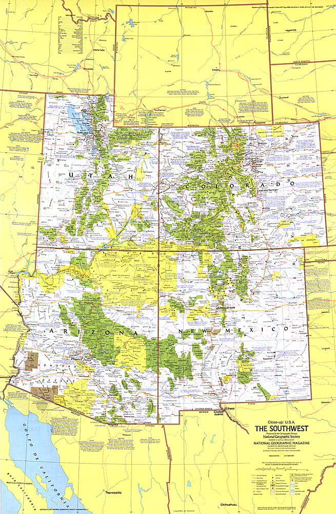 1977 Close-up USA, Southwest Map