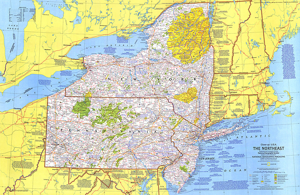 1978 Close-up USA, Northeast Map