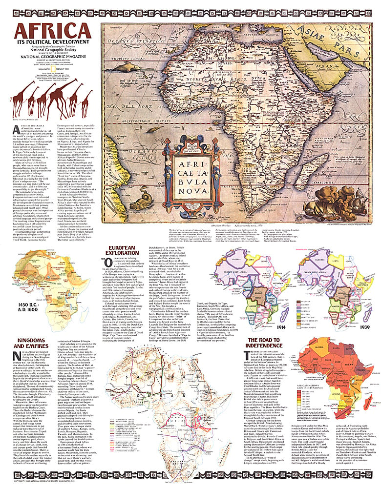 1980 Africa, Its Political Development Map