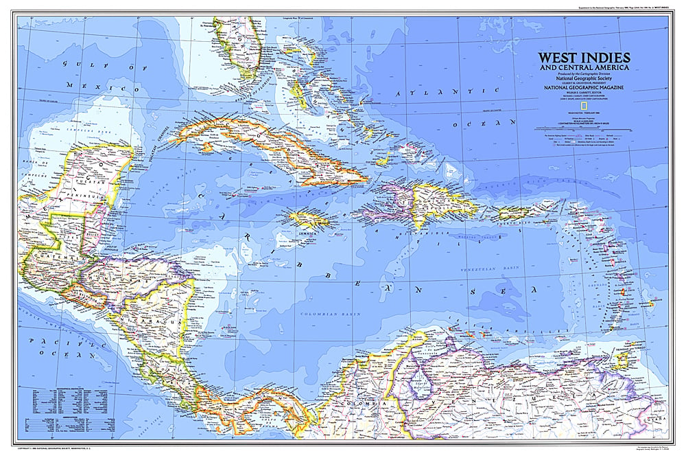 1981 West Indies and Central America Map