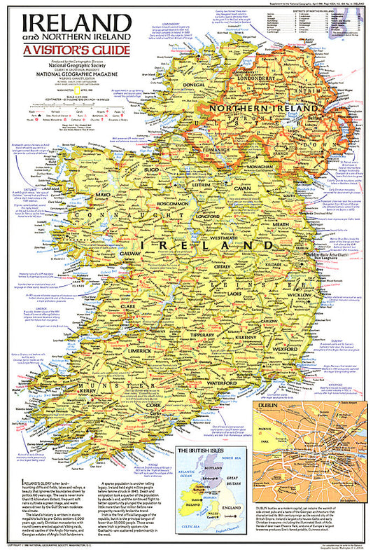 1981 Ireland and Northern Ireland Visitors Guide Map