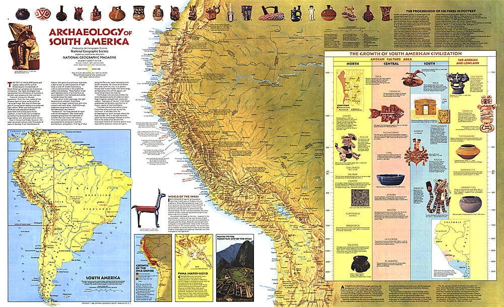 1982 Archaeology of South America Map