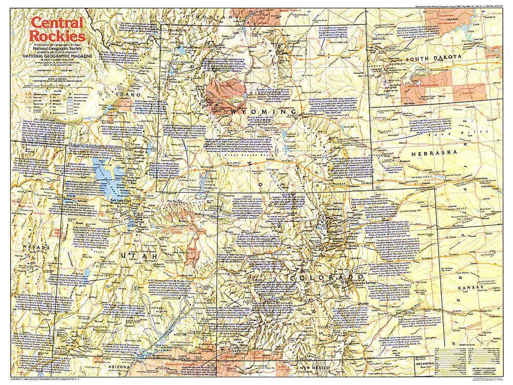 1984 Central Rockies Map Side 1