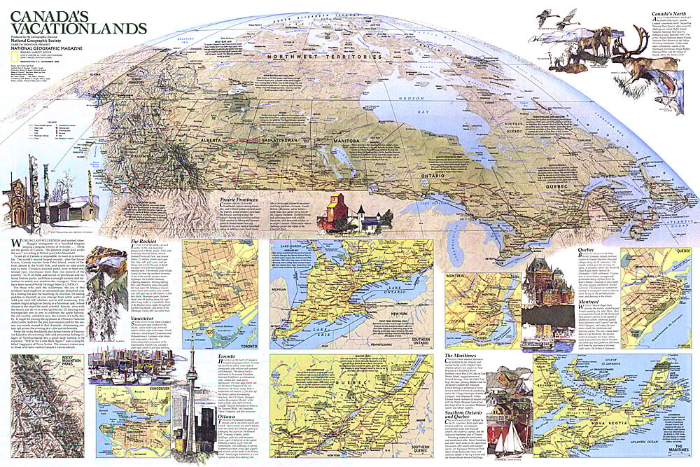 1985 Canada Vacationlands Map