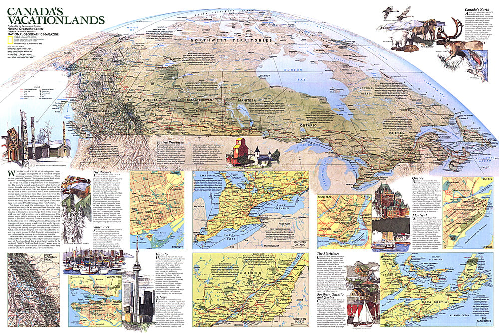 1985 Canada Vacationlands Map